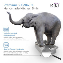 Load image into Gallery viewer, KIBI 33″ Handcrafted Farmhouse Apron Double Bowl Stainless Steel Kitchen Sink