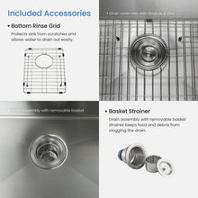 Load image into Gallery viewer, 14″ x 18 Handcrafted Undermount Single Bowl 16 gauge Stainless Steel Kitchen Sink