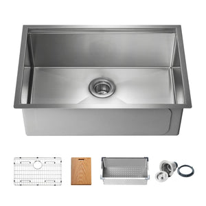 KIBI 28″ Undermount Single Bowl Stainless Steel Workstation Sink