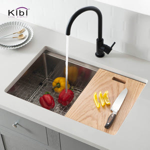 KIBI 28″ Undermount Single Bowl Stainless Steel Workstation Sink