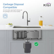 Load image into Gallery viewer, KIBI 28″ Handcrafted Undermount Single Bowl 16 gauge Stainless Steel Kitchen Sink