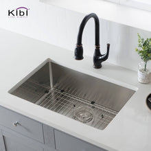 Load image into Gallery viewer, KIBI 28″ Handcrafted Undermount Single Bowl 16 gauge Stainless Steel Kitchen Sink