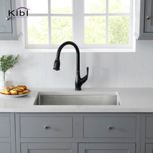 Load image into Gallery viewer, KIBI 28″ Handcrafted Undermount Single Bowl 16 gauge Stainless Steel Kitchen Sink