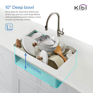KIBI 33″ Undermount Single Bowl Stainless Steel Workstation Sink