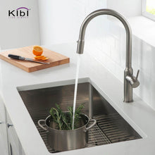 Load image into Gallery viewer, KIBI 32 3/4″ Handcrafted Undermount Single Bowl 16 gauge Stainless Steel Kitchen Sink