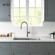 Load image into Gallery viewer, KIBI 32 3/4″ Handcrafted Undermount Single Bowl 16 gauge Stainless Steel Kitchen Sink