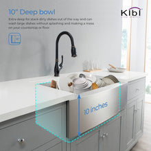 Load image into Gallery viewer, KIBI 30″ Handcrafted Farmhouse Apron Single Bowl Stainless Steel Kitchen Sink