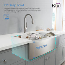 Load image into Gallery viewer, KIBI 36″ Farmhouse Apron Single Bowl Stainless Steel Workstation Kitchen Sink