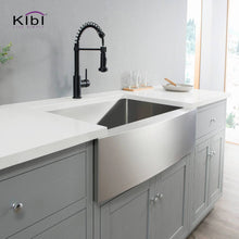 Load image into Gallery viewer, KIBI 36″ Handcrafted Farmhouse Apron Single Bowl Stainless Steel Kitchen Sink