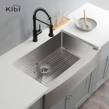 Load image into Gallery viewer, KIBI 36″ Handcrafted Farmhouse Apron Single Bowl Stainless Steel Kitchen Sink