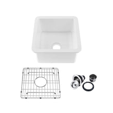 Load image into Gallery viewer, KIBI 18″ Fireclay Undermounted Kitchen Sink Cubic Series