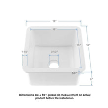 Load image into Gallery viewer, KIBI 18″ Fireclay Undermounted Kitchen Sink Cubic Series