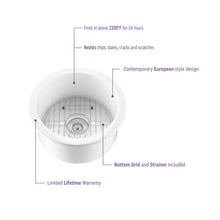 Load image into Gallery viewer, KIBI 19″ Round Fireclay Undermounted Kitchen Sink Crater Series