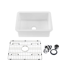 Load image into Gallery viewer, KIBI19″ Round Fireclay Undermounted Kitchen Sink Crater Series