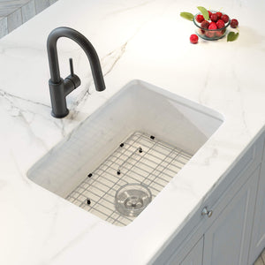 KIBI19″ Round Fireclay Undermounted Kitchen Sink Crater Series