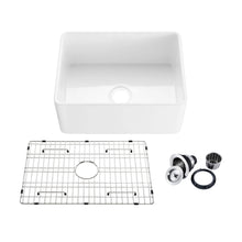 Load image into Gallery viewer, KIBI24″ Fireclay Farmhouse Kitchen Sink Landis Series