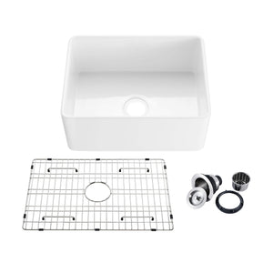 KIBI24″ Fireclay Farmhouse Kitchen Sink Landis Series