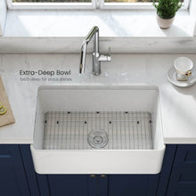 Load image into Gallery viewer, KIBI 30″ Fireclay Farmhouse Kitchen Sink Arch Series with Accessories