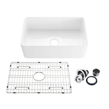 Load image into Gallery viewer, KIBI30″ Fireclay Farmhouse Kitchen Sink Landis Series