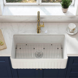 KIBI 33″ Fireclay Farmhouse Single Bowl Kitchen Sink Pillar Series