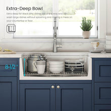 Load image into Gallery viewer, KIBI 36″ Fireclay Farmhouse Single Bowl Kitchen Sink Pillar Series