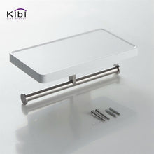 Load image into Gallery viewer, Deco Double Tissue Holder With Shelf Brush Nickel