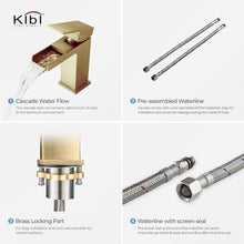 Load image into Gallery viewer, KIBI Waterfall Brass Single Lever Handle Bathroom Vanity Sink Faucet