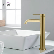 Load image into Gallery viewer, KIBI Circular Brass Single Handle Bathroom Vessel Sink Faucet