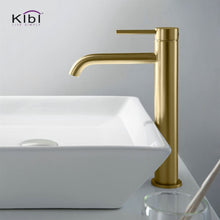 Load image into Gallery viewer, KIBI Circular Brass Single Handle Bathroom Vessel Sink Faucet