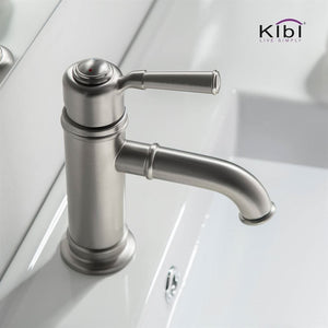 KIBI Victorian Brass Single Handle Bathroom Vanity Sink Faucet
