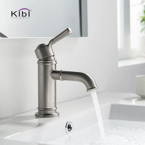 KIBI Victorian Brass Single Handle Bathroom Vanity Sink Faucet