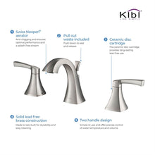 Load image into Gallery viewer, Kibi Pyramid 8″ Widespread Bathroom Sink Faucet with Pop-up (NEW)