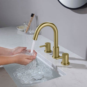 KIBI Circular 8″ Widespread Bathroom Sink Faucet with Pop-up
