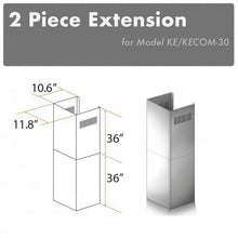 Load image into Gallery viewer, ZLINE 2-36 in. Chimney Extensions for 10 ft. to 12 ft. Ceilings (2PCEXT-KE/KECOM-30)