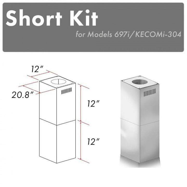 ZLINE 2-12 in. Short Chimney Pieces for 7 ft. to 8 ft. Ceilings (SK-697i/KECOMi)