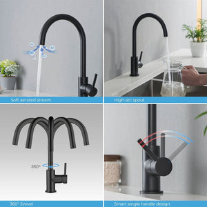 KIBI Lowa Single Lever Handle High Arc Kitchen Bar Sink Faucet