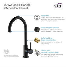 Load image into Gallery viewer, KIBI Lowa Single Lever Handle High Arc Kitchen Bar Sink Faucet