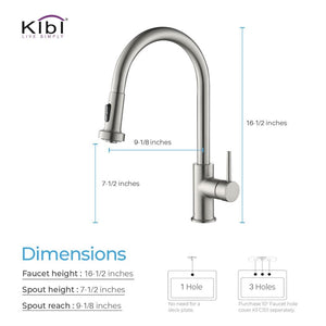 KIBI Casa Single Handle High Arc Pull Down Kitchen Faucet