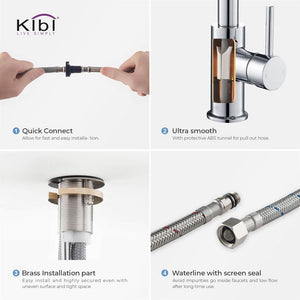 KIBI Casa Single Handle High Arc Pull Down Kitchen Faucet