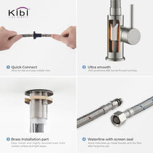 Load image into Gallery viewer, KIBI Aurora Single Handle High Arc Pull Down Kitchen Faucet