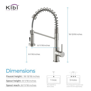 KIBI Lodi Single Handle High Arc Pull Down Kitchen Faucet