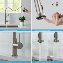 Load image into Gallery viewer, KIBI Lodi Single Handle High Arc Pull Down Kitchen Faucet