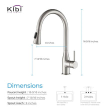 Load image into Gallery viewer, KIBI Napa Single Handle High Arc Pull Down Kitchen Faucet