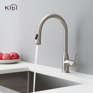 KIBI Napa Single Handle High Arc Pull Down Kitchen Faucet