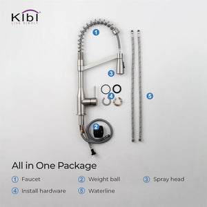 KIBI Largo Single Handle High Arc Pull Down Kitchen Faucet