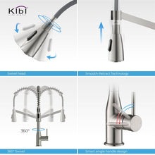 Load image into Gallery viewer, KIBI Largo Single Handle High Arc Pull Down Kitchen Faucet