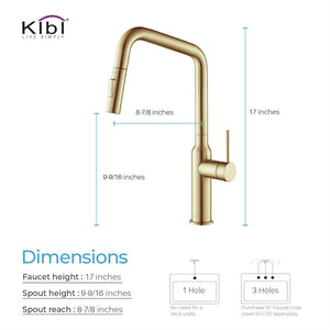 KIBI Macon Single Handle High Arc Pull Down Kitchen Faucet