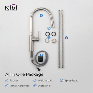 KIBI Hilo Single Lever Handle High Arc Pull Down Kitchen Faucet