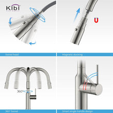 Load image into Gallery viewer, KIBI Hilo Single Lever Handle High Arc Pull Down Kitchen Faucet