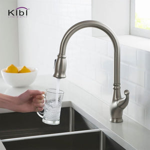 KIBI Summit Single Handle High Arc Pull Down Kitchen Faucet